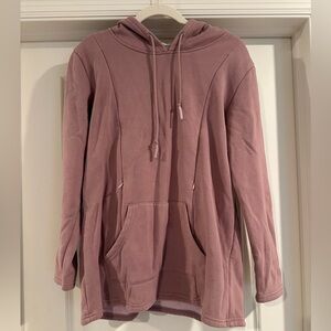 Cozy Long Pink Breastfeeding Hoodie